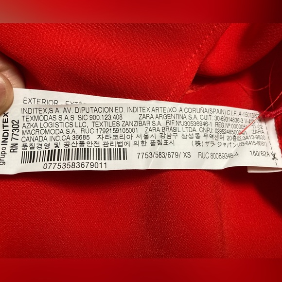 NWOT - Zara bow trim skort - red colour - size XS - Picture 5 of 7